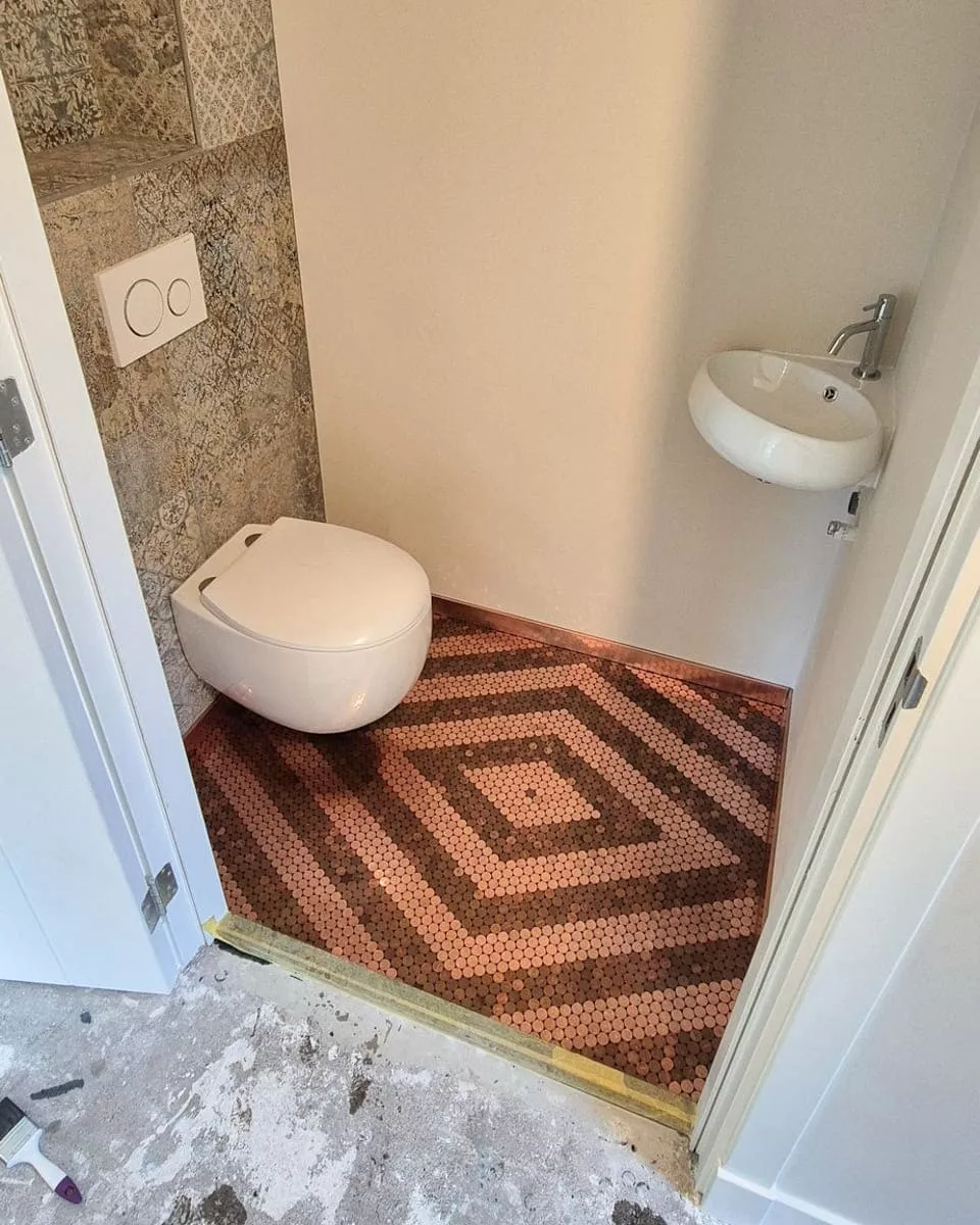 5 centen vloer met epoxy